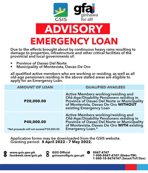 Emergency Loan – Government Service Insurance System.